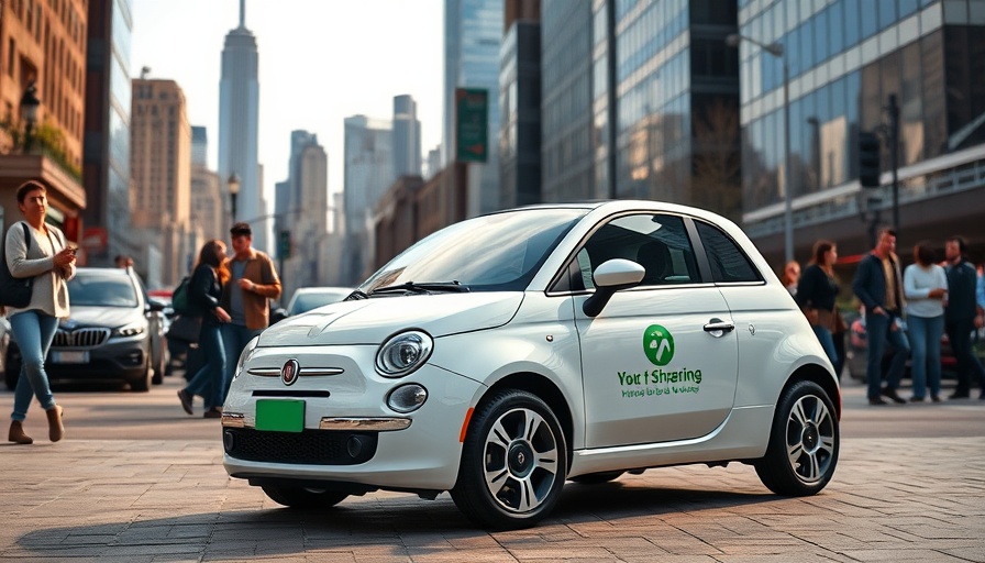 Fiat 500e car sharing in urban environment.