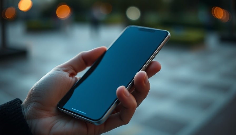 Modern smartphone with an illuminating screen held in a hand