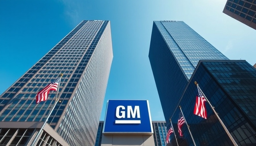 GM's logo and American flags symbolizing culture and innovation.