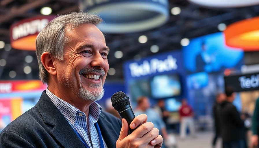 Interview at tech event discussing impact of AI on data centers.