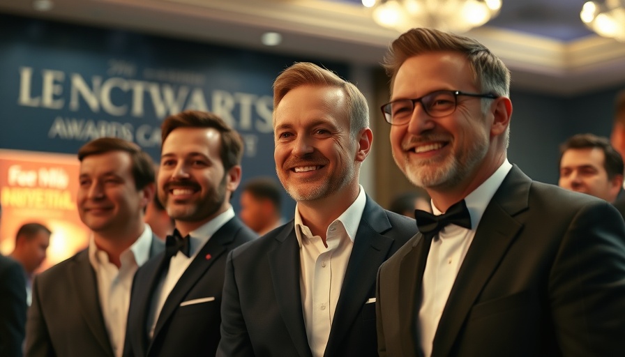 Group of smiling men at OVID Awards for Independent Auctions event.