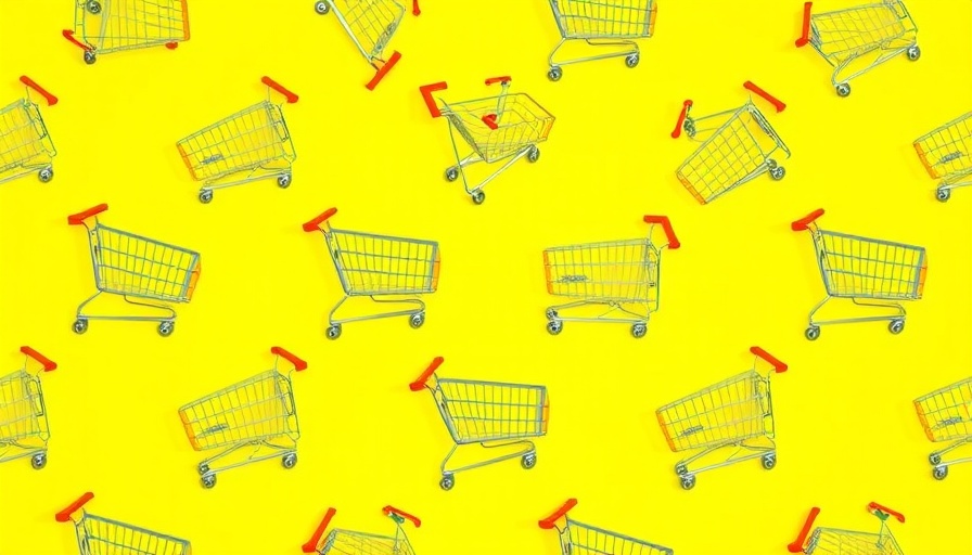 Patterned shopping carts showcasing AI tools driving traffic