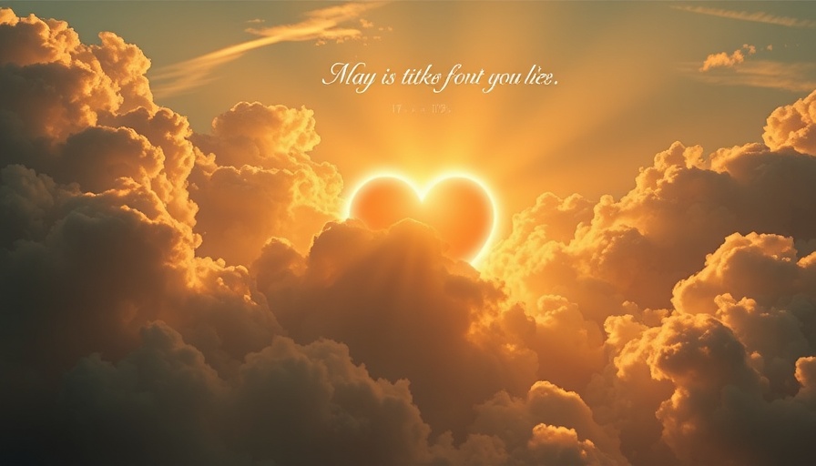 Honor Heart or Settle for Mediocrity: Radiant heart glowing in clouds.