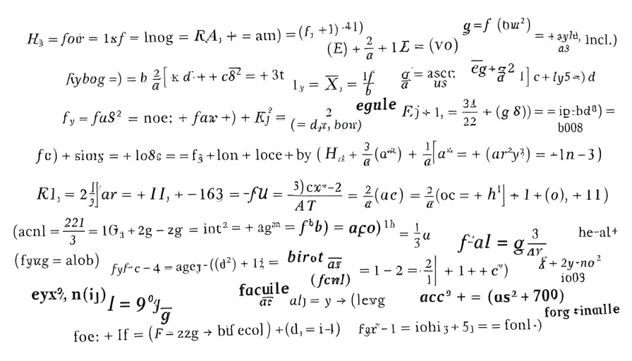 Complex mathematical equations on white background, AI-driven business insights.