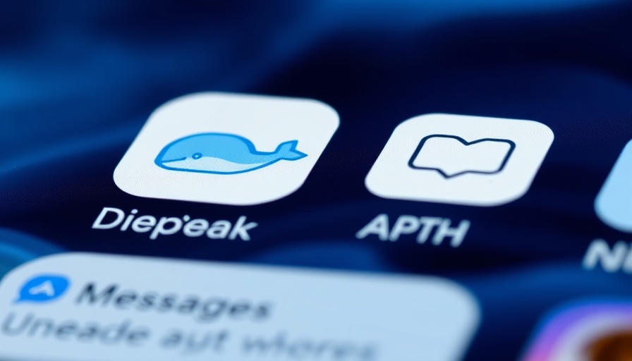 DeepSeek AI chatbot app icon displayed on a smartphone screen.