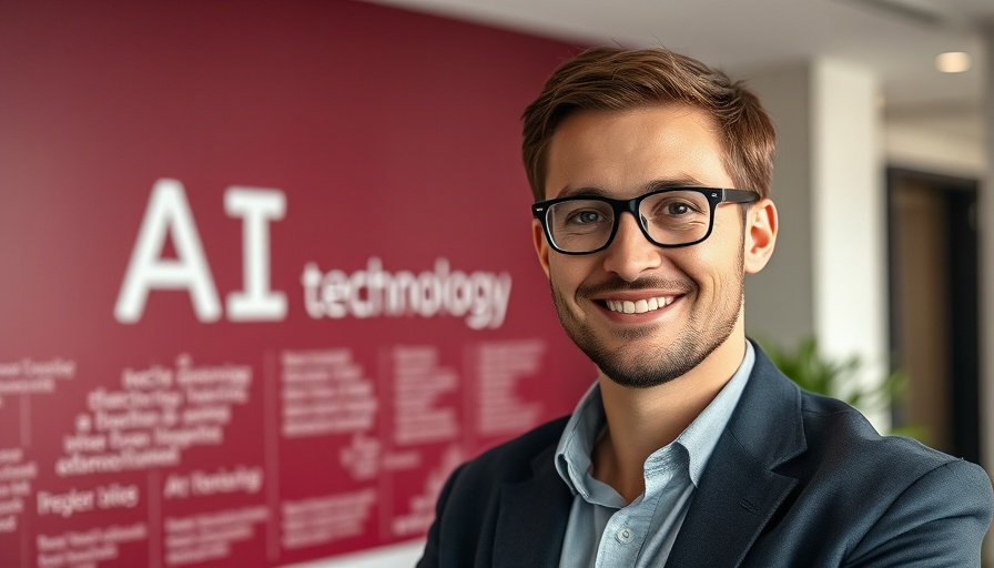 Business professional at AI solutions event discussing AI-ready data center.