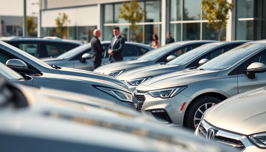 Professionals discussing in an automotive dealership.