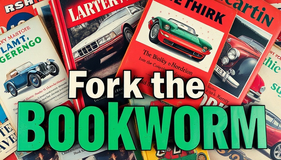 Vibrant car book collage with retro style and text