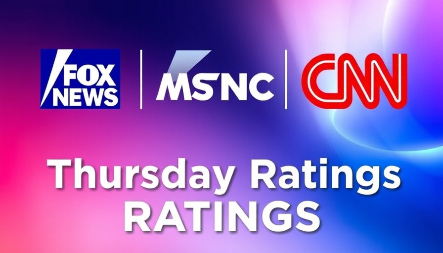 Thursday ratings for Fox News, MSNBC, CNN logos, evening cable news ratings.