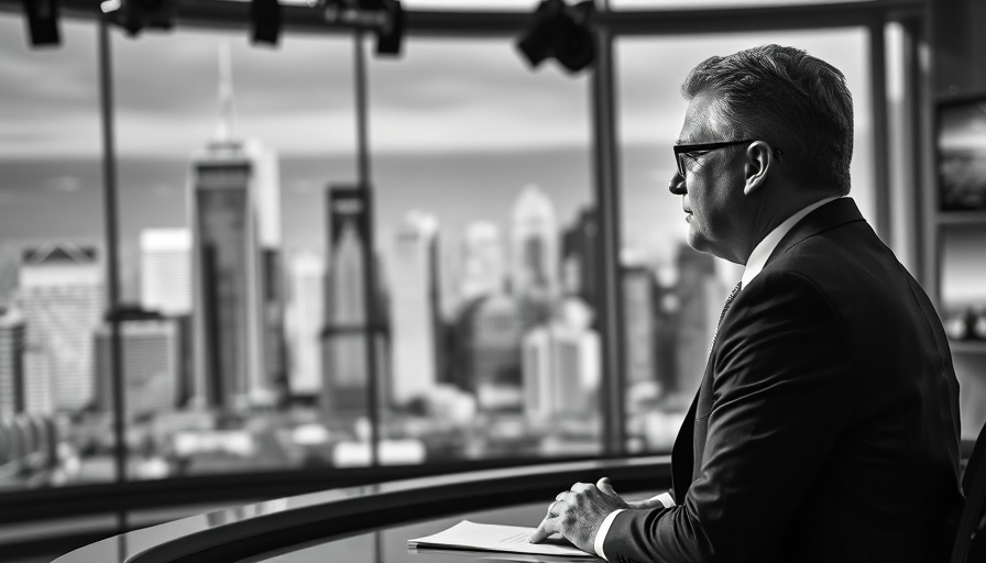 MSNBC New 1st Amendment Campaign: news anchor focused during broadcast.