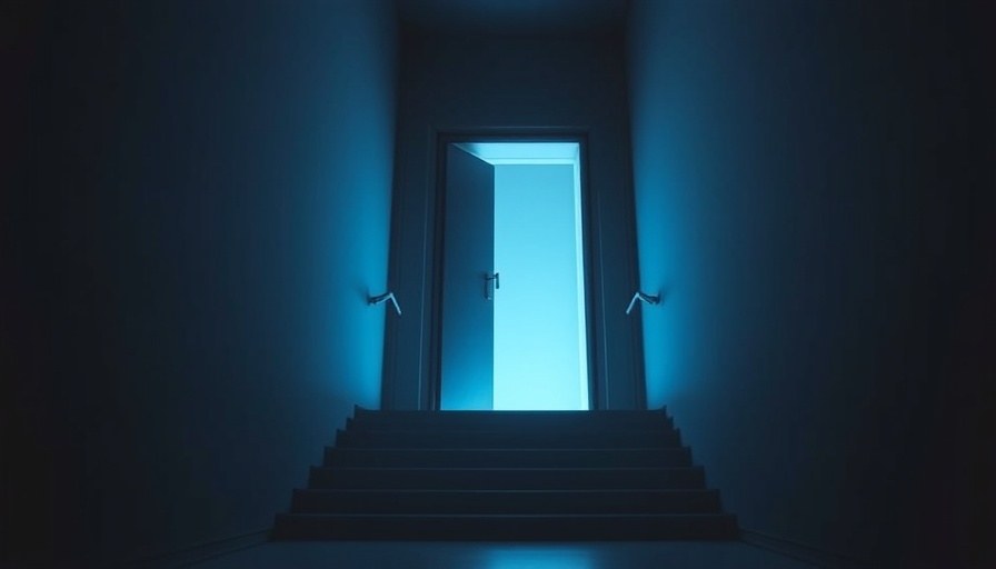 Emerging opportunities beyond AI concept with glowing door.