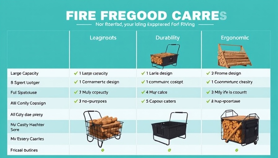Comparison chart of best firewood carriers for RVing in 2025.