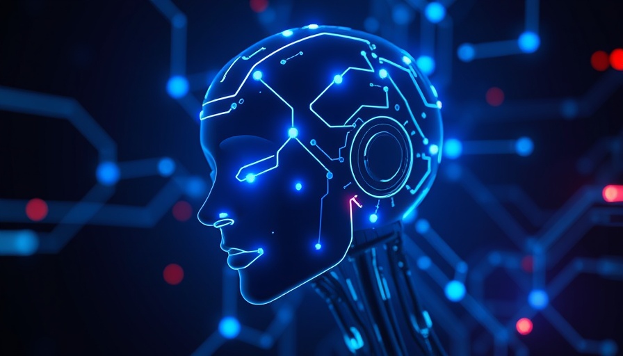 Futuristic digital AI concept showcasing AI integration in marketing.
