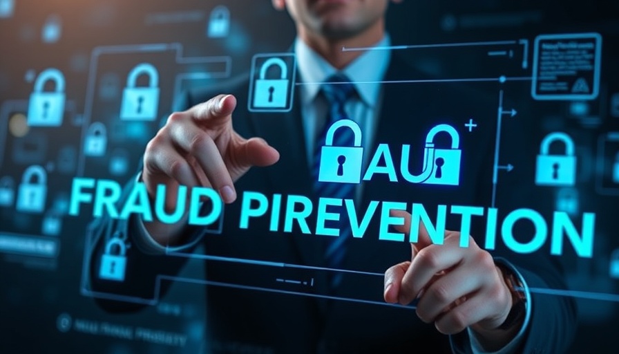 Business professional highlighting auto lending fraud prevention interface.