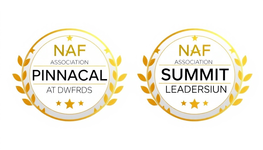 Elegant NAF Association awards logos for Pinnacle and Summit Leadership.