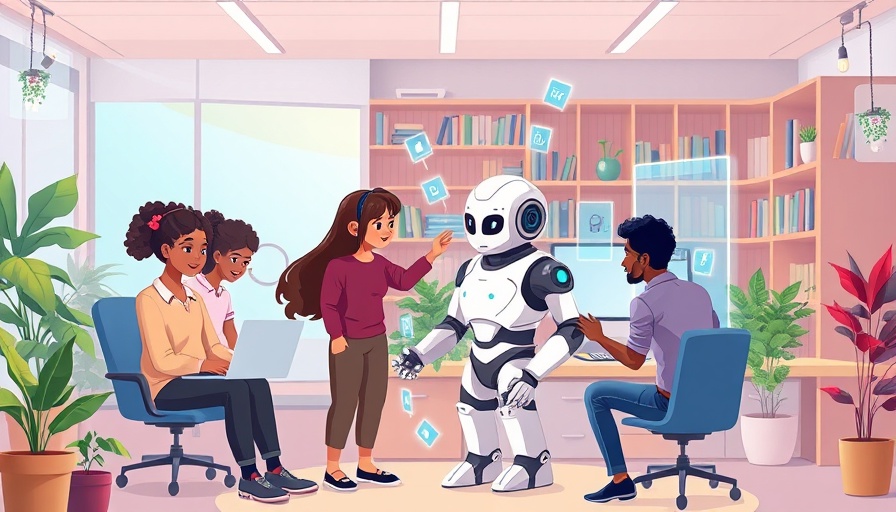 Diverse team with robot in a collaborative office embracing Salesforce agentic AI platform.