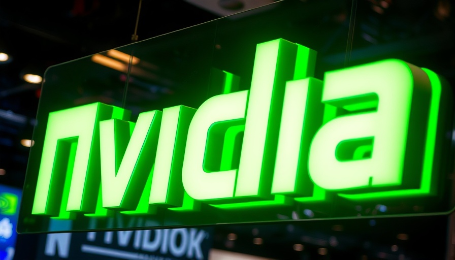 Green Nvidia logo sign representing AI future developments.