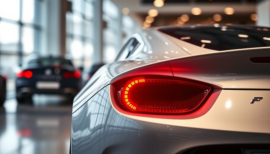 Luxury sports car at a dealership, highlighting quality.