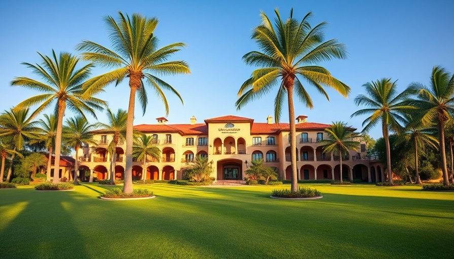 Mediterranean-style resort surrounded by palm trees reflecting luxury.