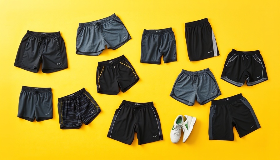 Collage of best running shorts in gray and black against yellow background.