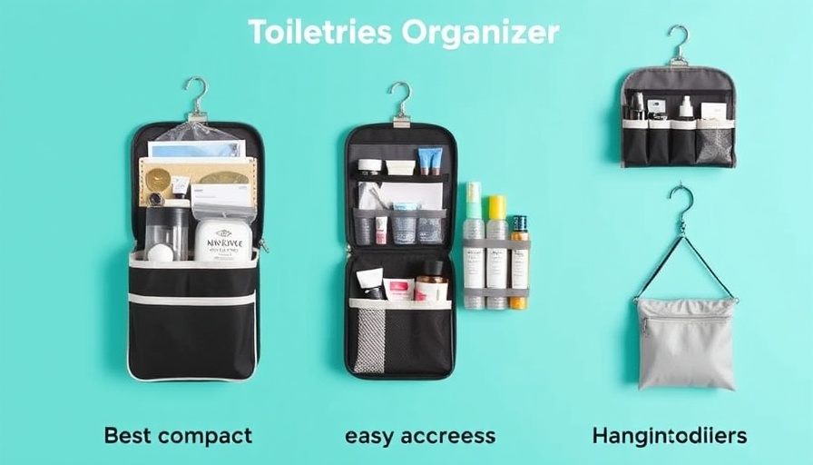Best travel toiletries organizers for RVers, compared in a collage.