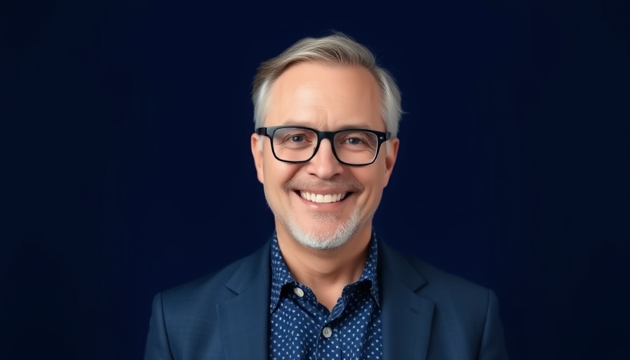 Portrait of a middle-aged man in a blue suit, Diageo consumer-centric innovation theme.