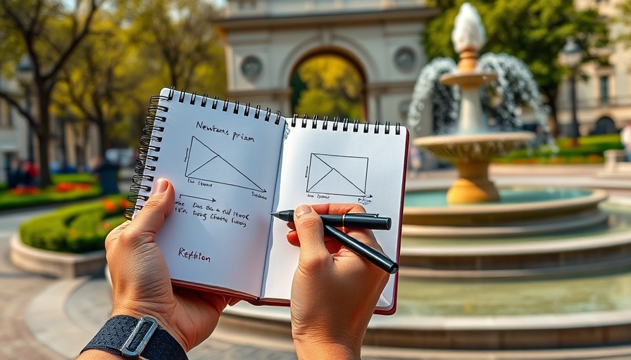 AI image generation capabilities showcasing a hand drawing a prism experiment diagram in a park.