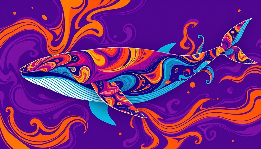 Colorful whale graphic representing vibrancy and innovation, ideal for illustrating the DeepSeek V3 AI model upgrade.