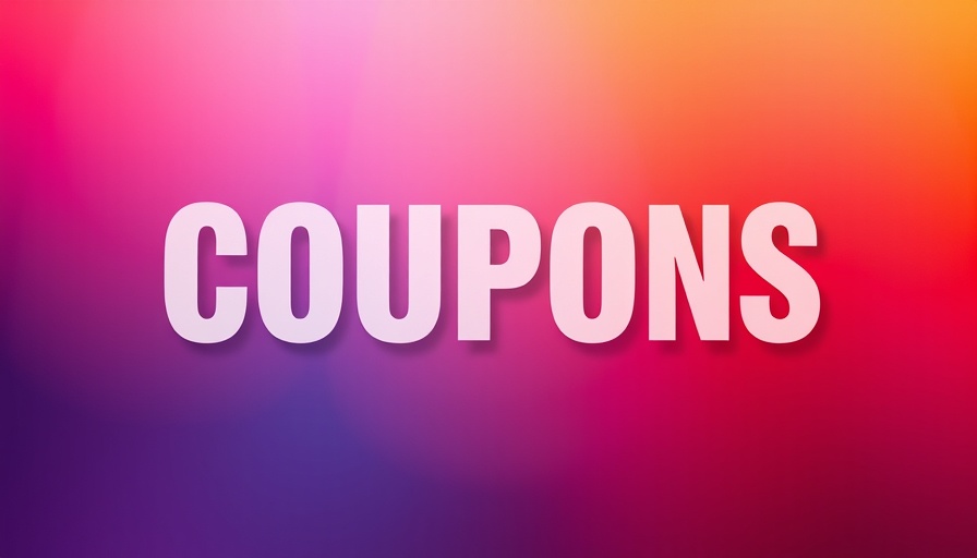 Bold 'COUPONS' text over a vibrant gradient background, related to Design Within Reach Promo Codes.