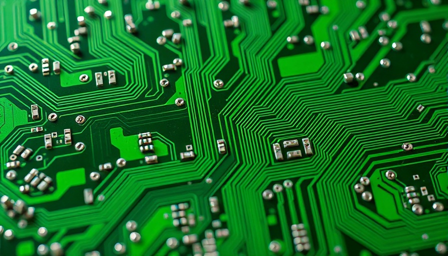 Close-up of a green circuit board illustrating U.S. export restrictions on Chinese tech firms.