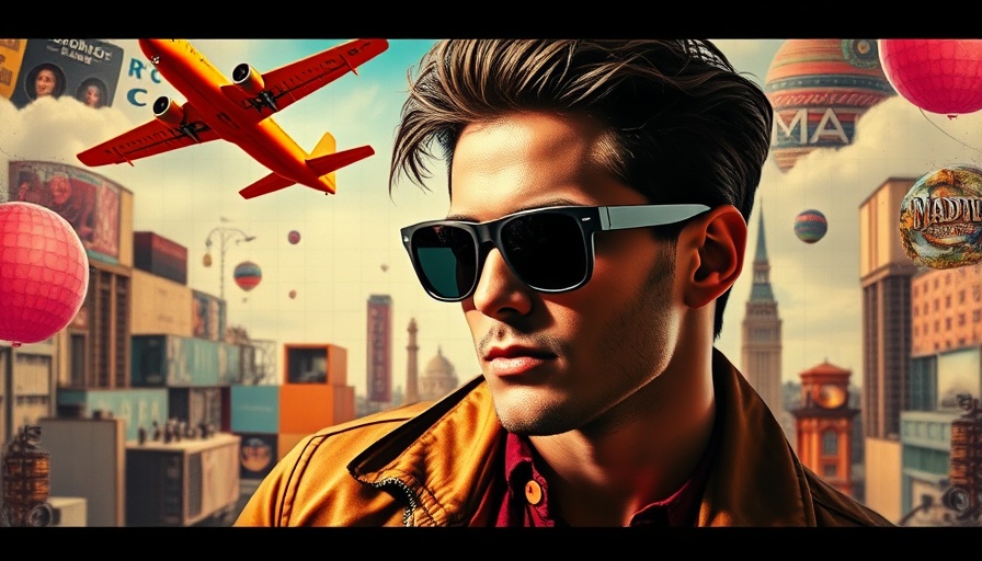 Madwell Decline Drama collage with logo, grid, and airplane.