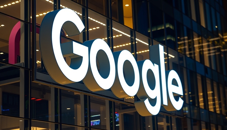 Google sign with colorful lights showing AI enhancements theme.