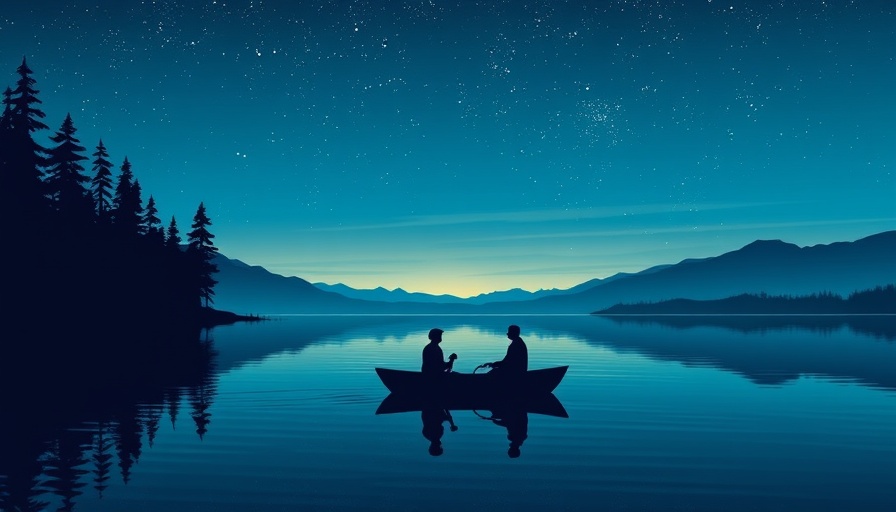 Silhouetted group boating in twilight, linked to romance scams pig butchering