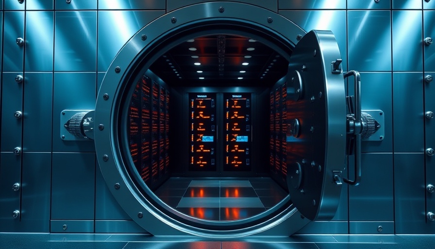 Secure financial data management with illuminated servers.