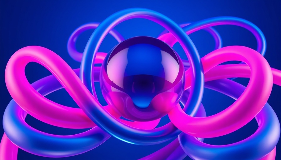 Vibrant abstract loops and sphere for profitable B2B growth through gen AI