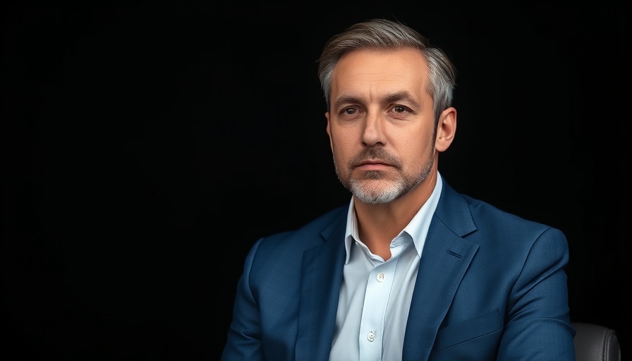 Thoughtful man in a suit with dark background, education for overcoming background