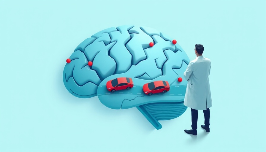 Innovative Legacies in Neuroscience and Business depicted as a brain-shaped map with cars.