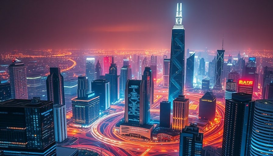 AI-powered automation in enterprise innovation cityscape.