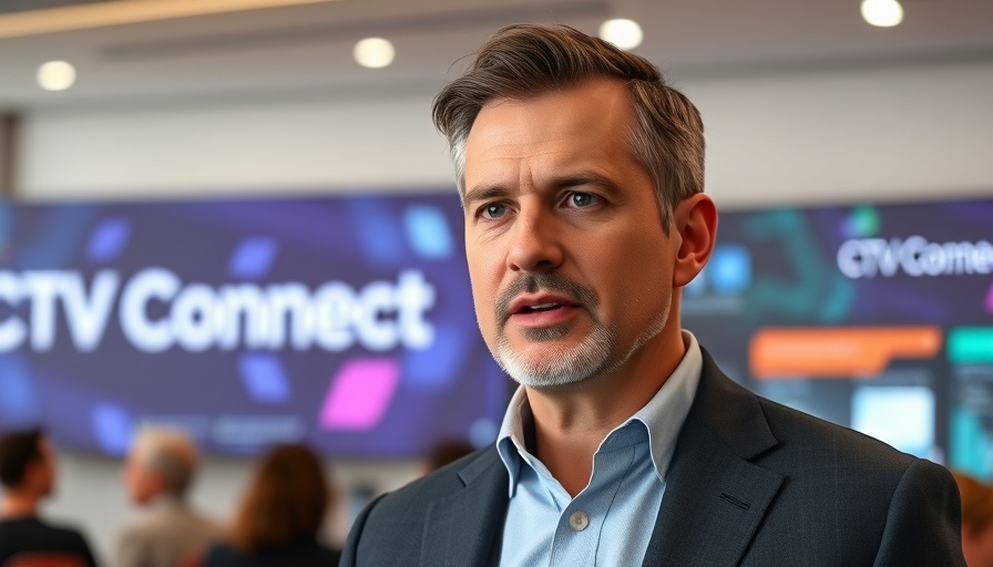 Businessman discussing value of CTV at marketing event