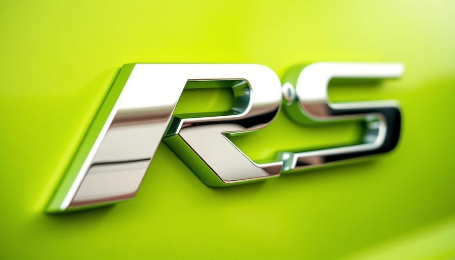 Škoda Elroq RS badge close-up with lime green background