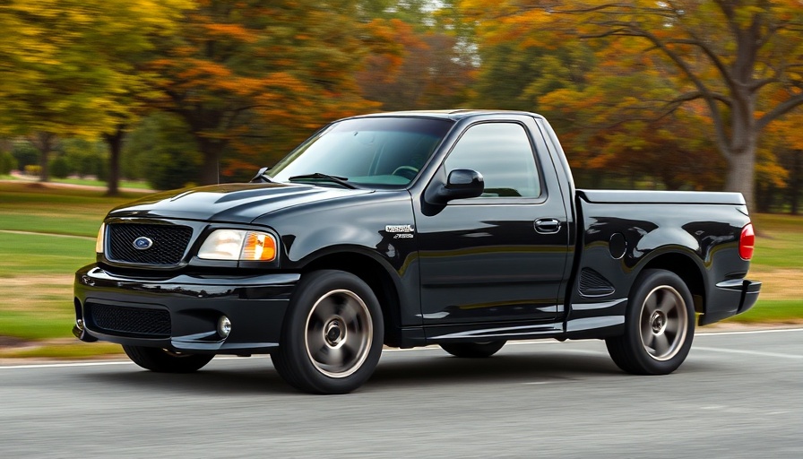 1999 Ford SVT F-150 Lightning cruising on a sunny day.