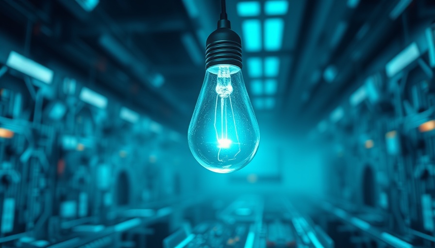 Futuristic glowing light bulb representing Hybrid Architectures in AI innovation.