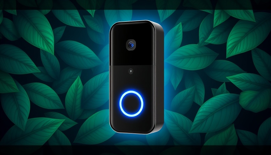 Eufy Security E340 video doorbell with blue LED on green leaf background.