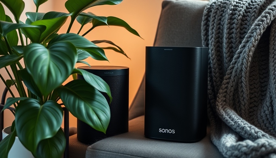 Sleek black Sonos Era 100 smart speaker on display indoors.