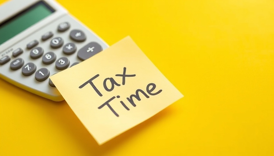 Calculator with 'Tax Time' note on yellow background for best tax services 2025.