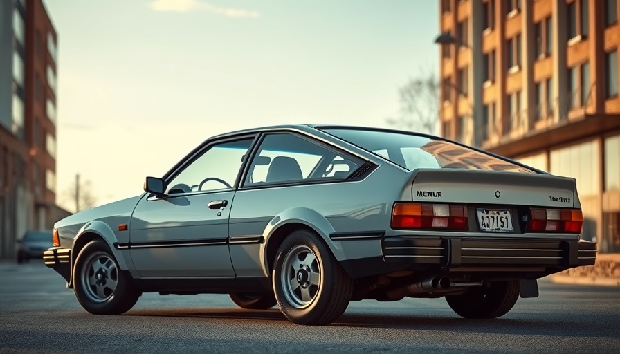 Vintage Merkur XR4Ti in urban setting with soft lighting.