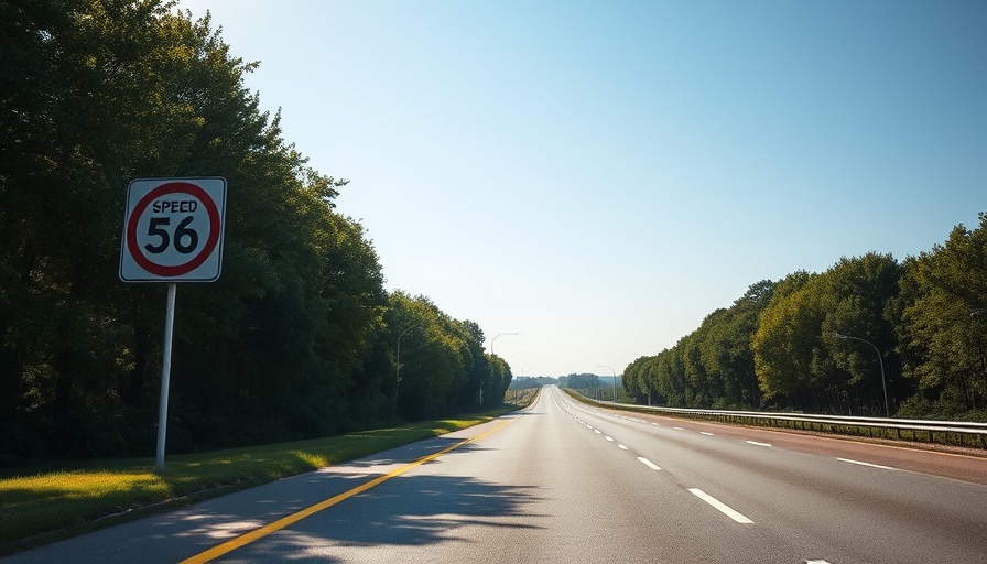 Virginia highway with speed limit sign in bright daylight