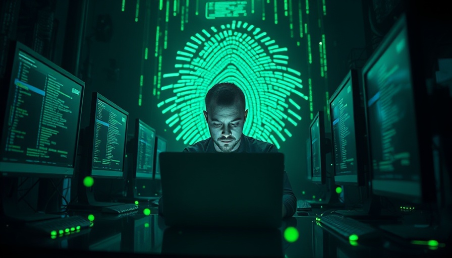 Focus on identity-based cyber attacks 2024 with digital fingerprint and code.