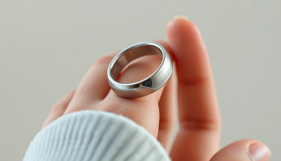 Close-up of Oura ring in hand for AI Health Coach.