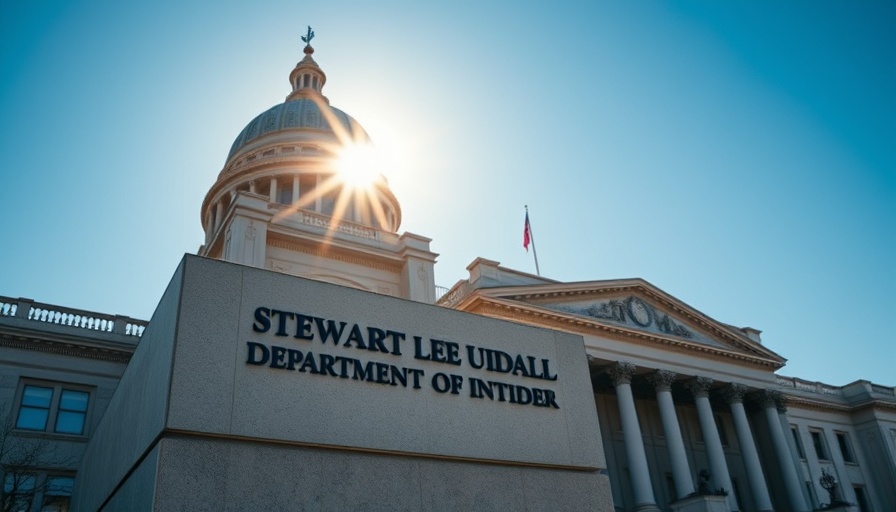 Exterior view of the Stewart Lee Udall Department of the Interior Building in sunlight.